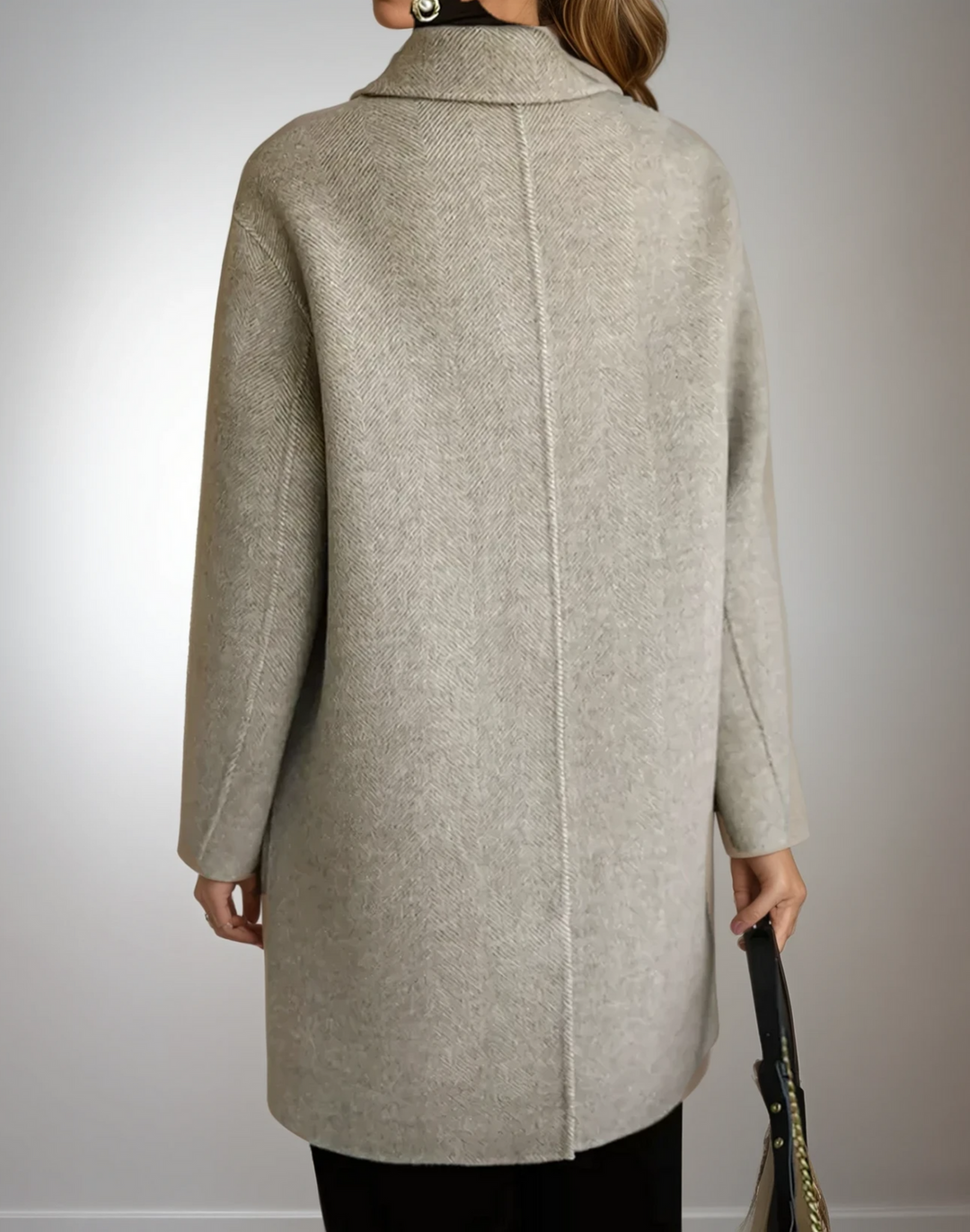 Dobroslawa | Women's Long Trench Coat | Lapel & Pockets