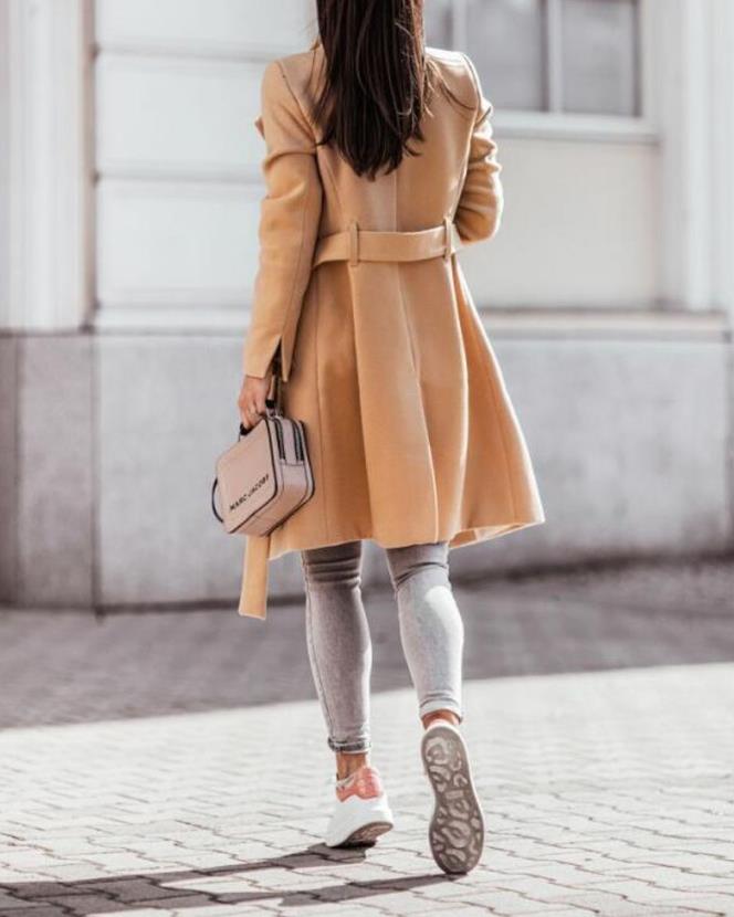 Notburga | Women's Trench Coat | Wide Lapel Belted Button Up