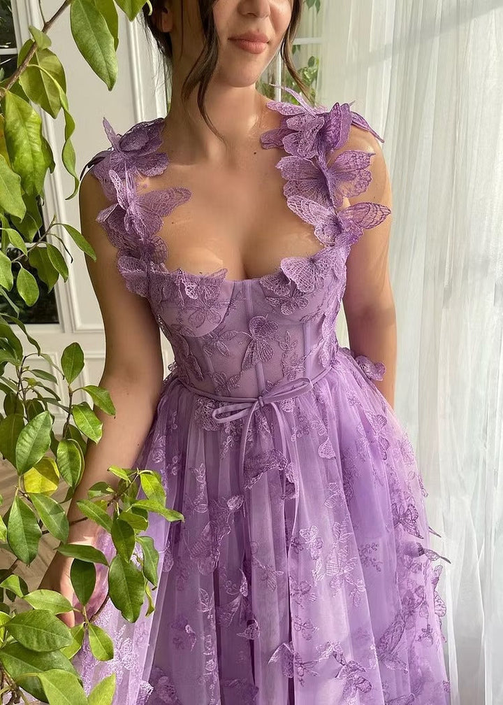 Women's Tulle Maxi Dress with Butterfly & Corset | Formal Evening