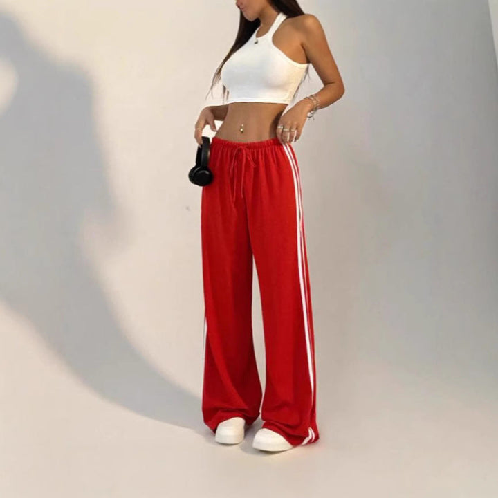 Irmtrud | Women's Baggy Wide Leg Track Pants | Drawstring