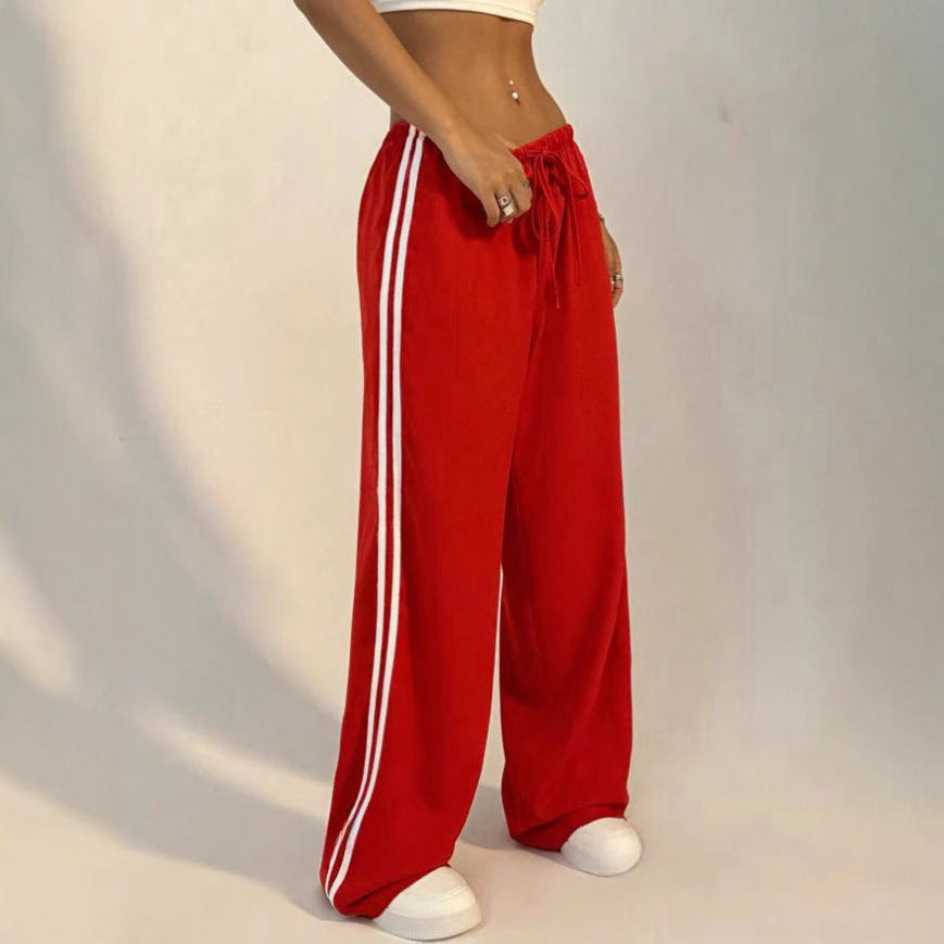 Irmtrud | Women's Baggy Wide Leg Track Pants | Drawstring