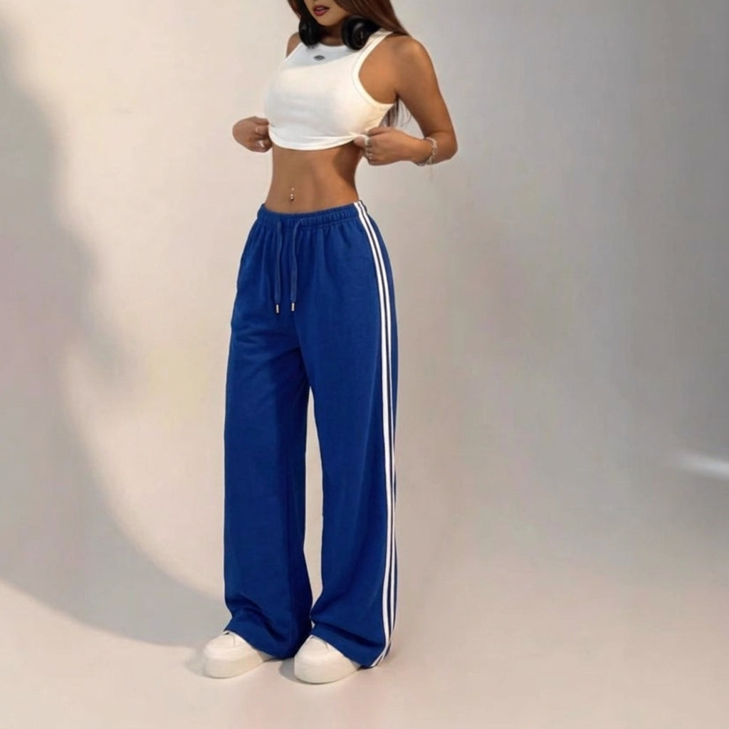Irmtrud | Women's Baggy Wide Leg Track Pants | Drawstring
