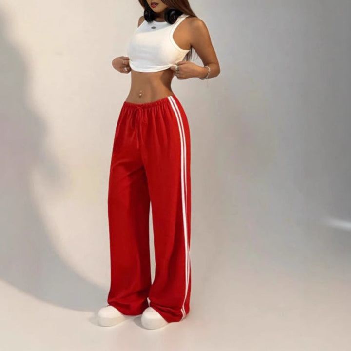 Irmtrud | Women's Baggy Wide Leg Track Pants | Drawstring