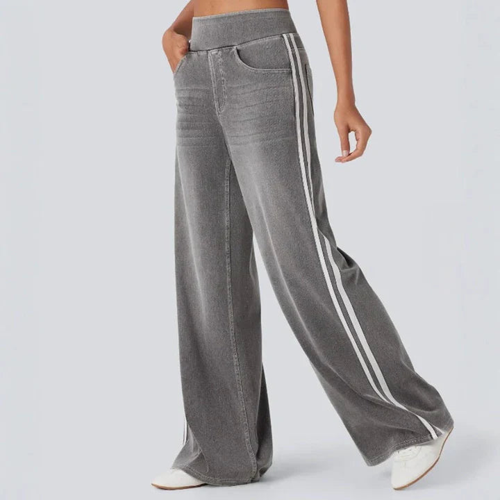 Roswitha | Women's Baggy Wide Leg Track Pants | High Waist