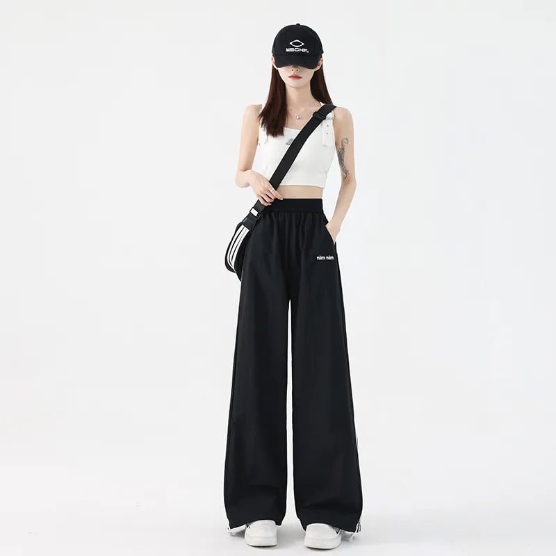 Ariadne | Women's Wide Leg Track Pants | Side Stripe Casual
