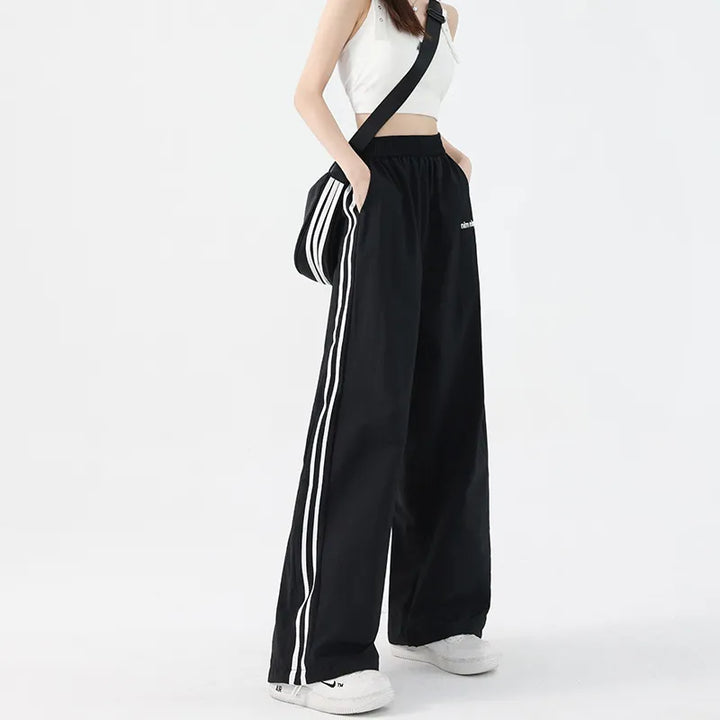 Ariadne | Women's Wide Leg Track Pants | Side Stripe Casual