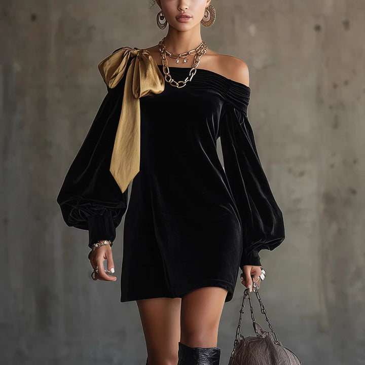 Gormflaith | Winter Dress Off Shoulder & Bow