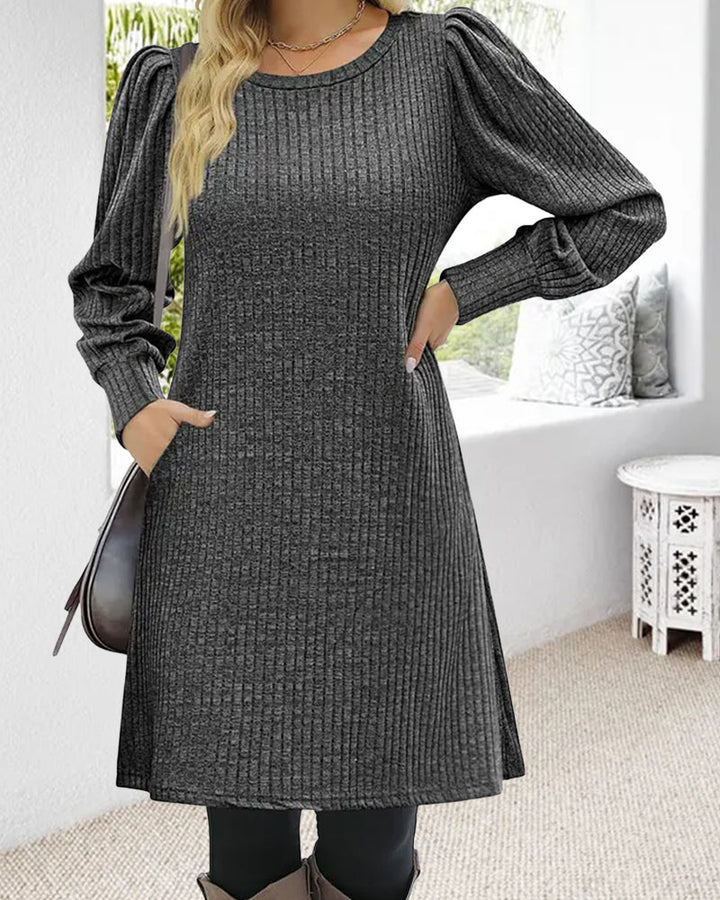 Ansfrid | Winter Mini Dress | Puff Sleeve