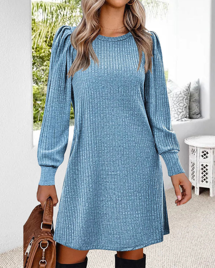 Ansfrid | Winter Mini Dress | Puff Sleeve