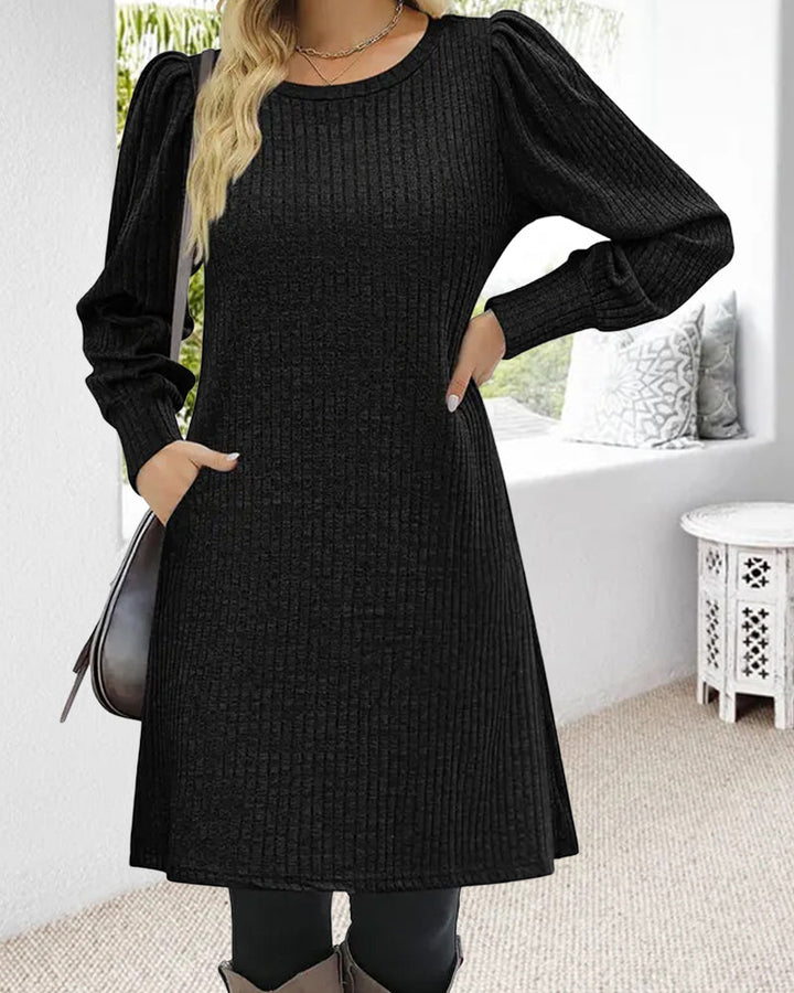 Ansfrid | Winter Mini Dress | Puff Sleeve