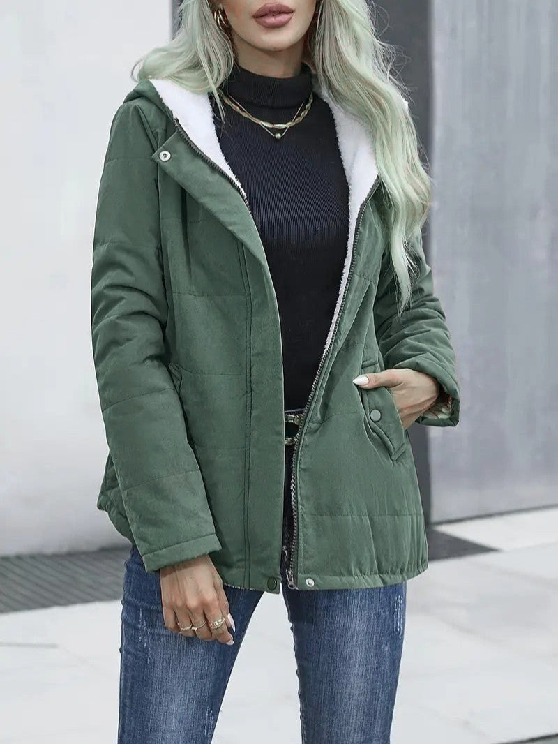 Oreithyia | Women's Hooded Winter Jacket | Zip-Up Lined