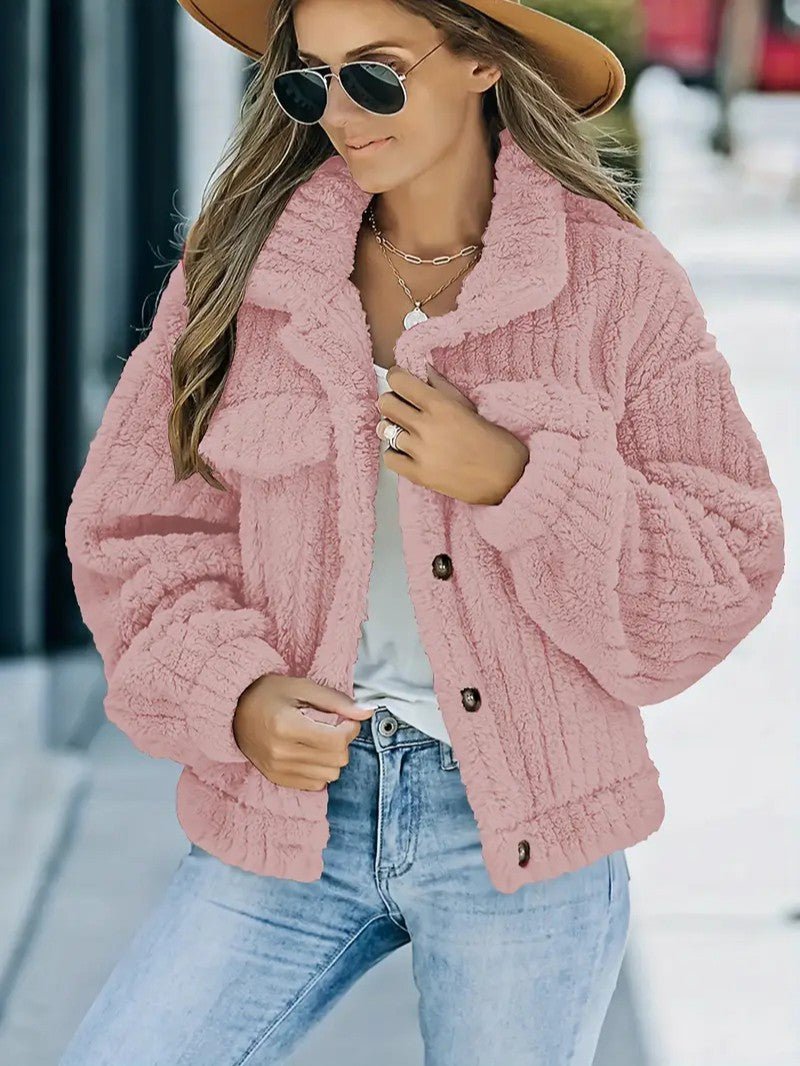 Audovera | Women's Winter Jacket | Collar & Pockets Button Up