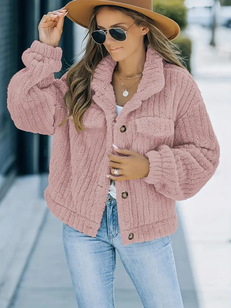 Audovera | Women's Winter Jacket | Collar & Pockets Button Up