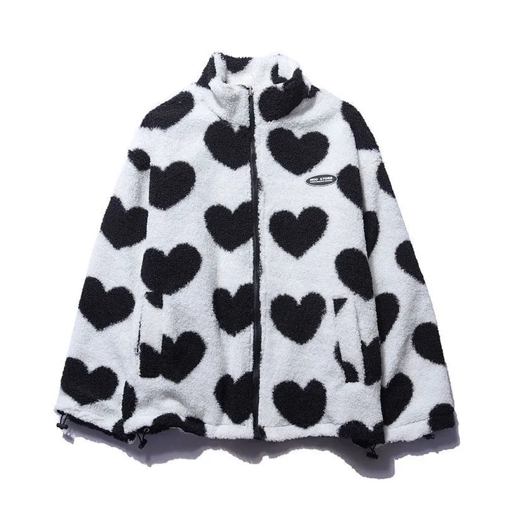 Harmonia | Women's Reversible Winter Jacket | Heart Print Oversized