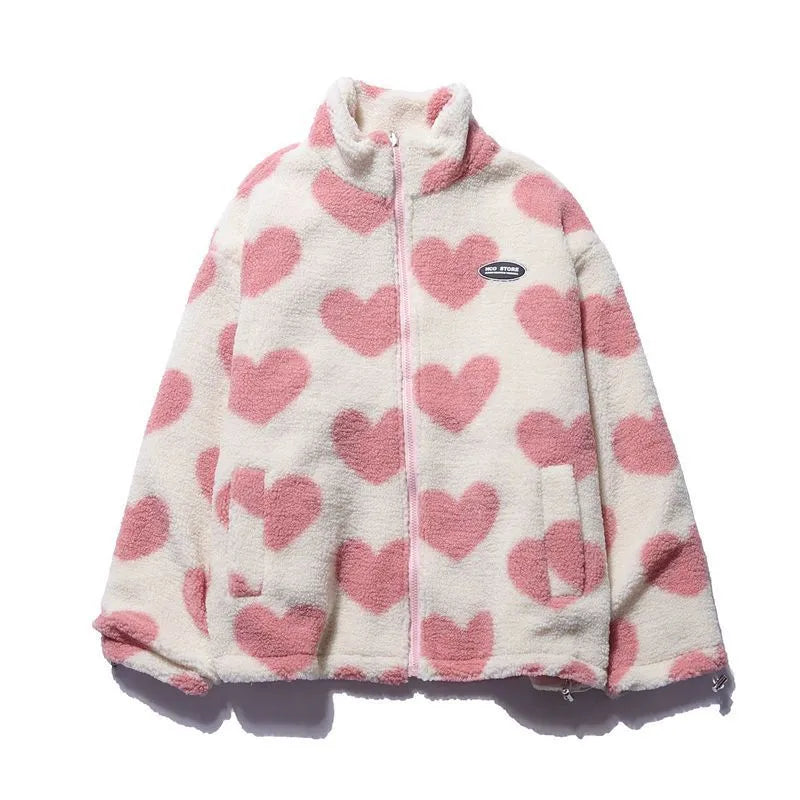 Harmonia | Women's Reversible Winter Jacket | Heart Print Oversized
