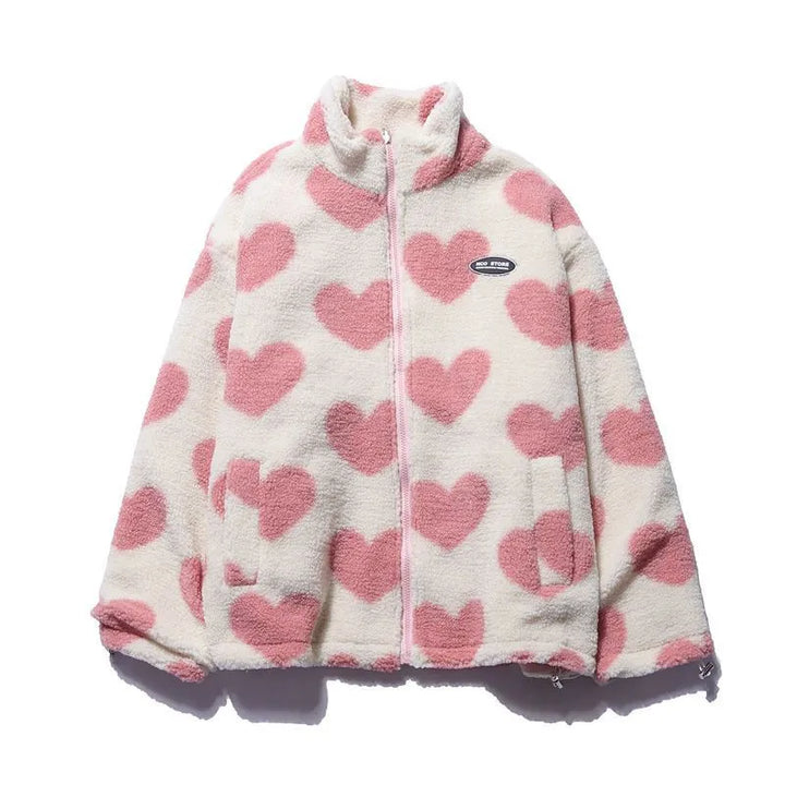 Harmonia | Women's Reversible Winter Jacket | Heart Print Oversized