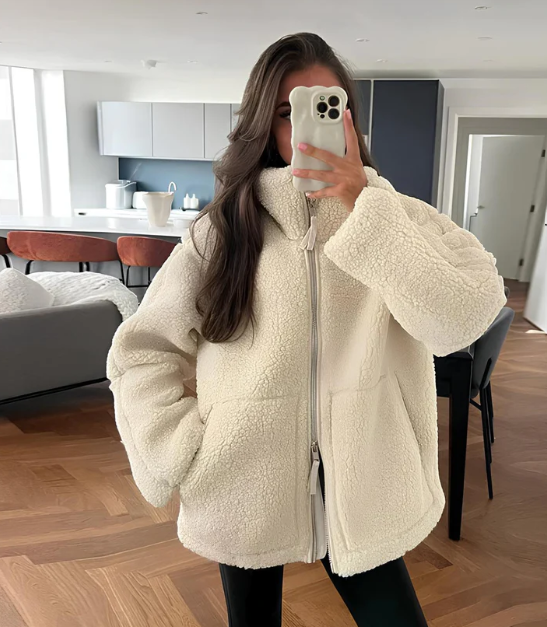 Euryale | Women's Winter Jacket | Zip Front Pockets Fluffy